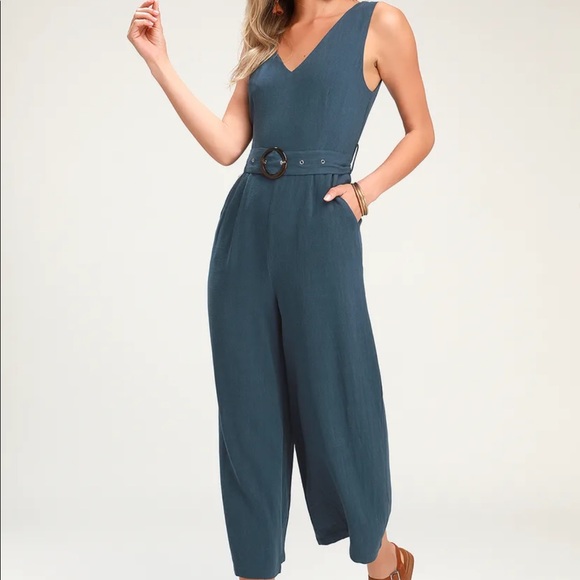 belted culotte jumpsuit